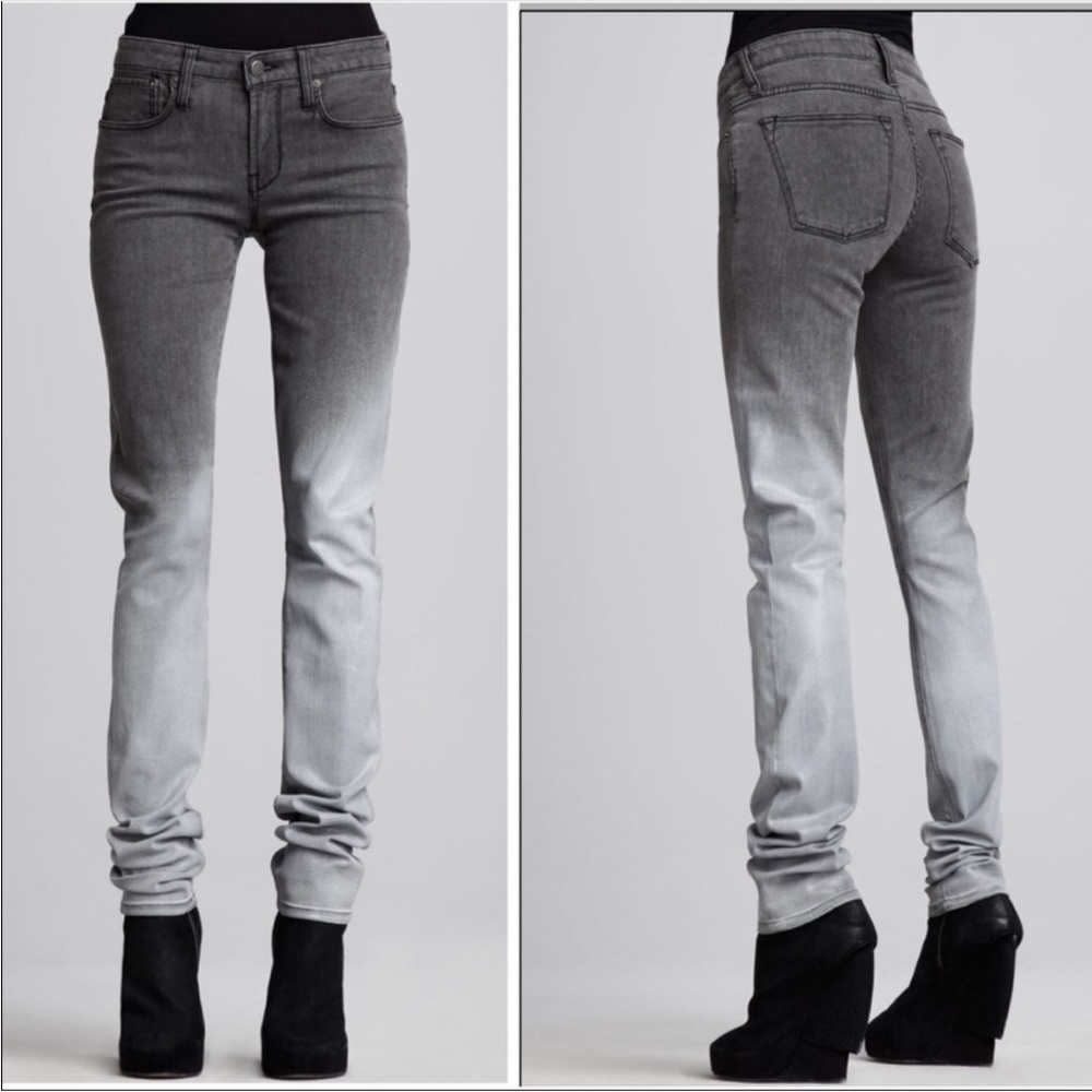 NWT Helmut Lang Ombré Skinny denim jeans Grey 24